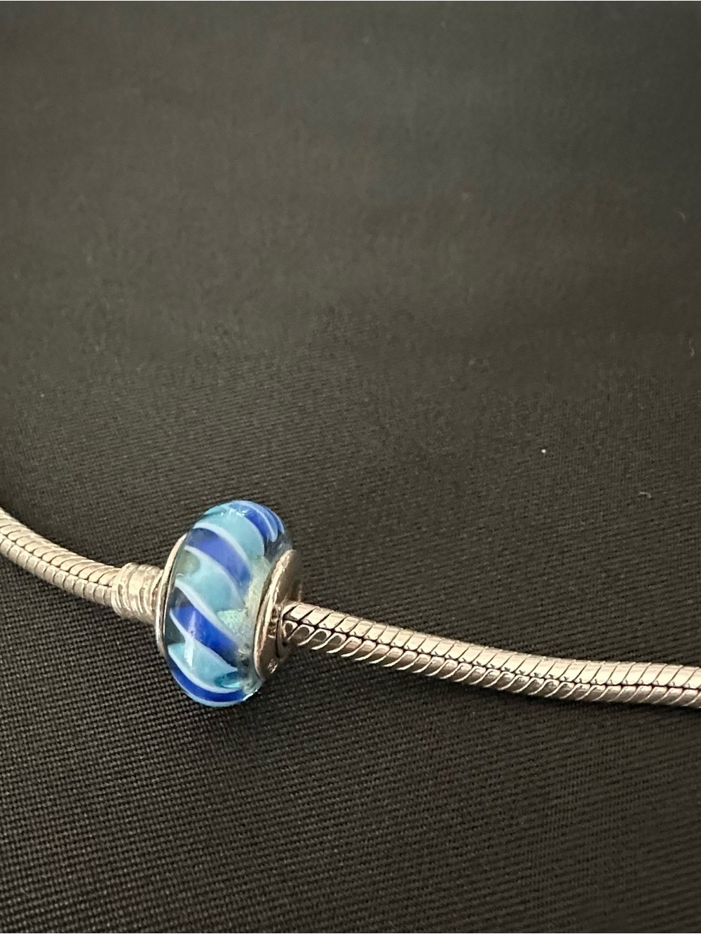 Retired Pandora Blue Murano Glass Charm With  925 ALE SS
Excellent Condition
